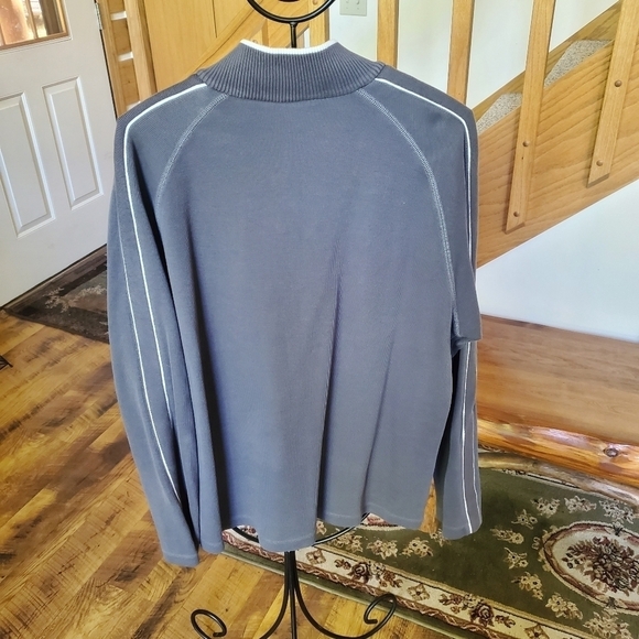Hathaway Ribbed Knit Gray w Trim Snap Long Sleeve Sz. XL Sweater - Picture 2 of 12